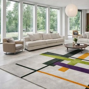 Modern Abstract Line Area Rug Large Living Room Carpet Minimalist Hand Tufted <b>Floor</b> Decor Soft Plush Bedroom Carpet Home Rug - Product Image 3