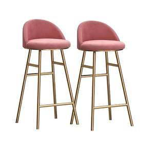 Sillón Otomano con Cubierta de Cuero Suave y Respaldo para Sala de Estar, Bodas, Uso Decorativo, en Metal Dorado - Product Image 4