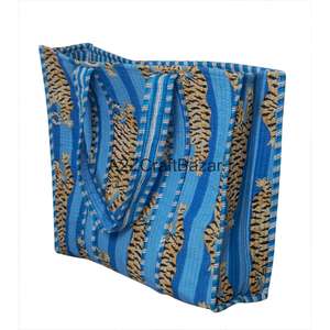 Bolsa de Playa Grande, Hecha a Mano, 100% Algodón, Estampada, con Asa Larga, Reutilizable para Viajes, Exposiciones y Uso Diario, Ideal para Regalo - Product Image 1