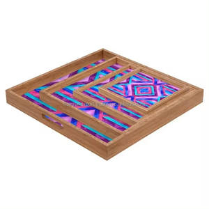 Ustensiles de cuisine en bois de qualité supérieure fait à la main avec plateau de service imprimé en émail pour les maisons Bureau Cuisine Restaurants. - Product Image 3