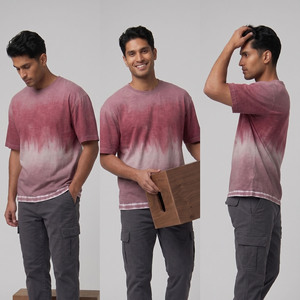 Fabricante de camisetas extragrandes personalizadas para hombre, camisetas casuales vintage de algodón grueso con lavado ácido y efecto descolorido por el sol para hombre - Product Image 6