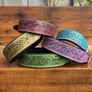 Nuevo diseñador de lujo personalizado a mano collares de cuero para perros collares de perro ajustables de cuero genuino de alta calidad para cachorros - Product Image 3