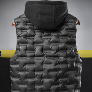 OEM Custom Men Plus Size Winter Quilted <b>Jacket</b> Waterproof Windbreaker Zipper Hoodie Embroidered Casual Snow Wear puffer hiking - Product Image 3
