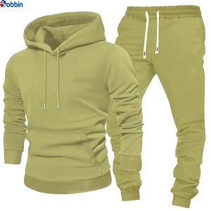 Top Trend Men's Casual Heavyweight Printed Tracksuit Set Hooded Full Sleeve Solid Color Sweatshirt <b>Joggers</b> Pants Winter Wear - Product Image 2