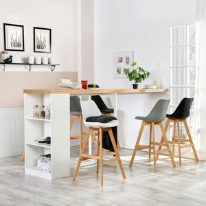 Modern Counter Height Bar <b>Stool</b> with Solid <b>Wood</b> Frame, Nordic High Bar Chair with Ergonomic for Kitchen Island, Restaurant, Café - Product Image 5