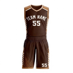 Créez votre propre tenue de basket-ball d'équipe avec logo et numéro, haut réversible respirant, ensemble de maillots de basket-ball - Product Image 1