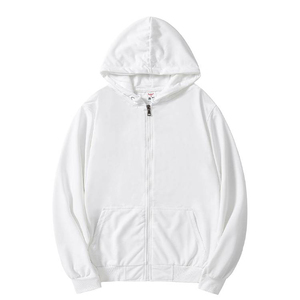 Sudadera con Capucha Blanca para Hombre, Cierre de Cremallera, Corte Regular, Algodón French Terry, Estilo Casual para Otoño - Product Image 1