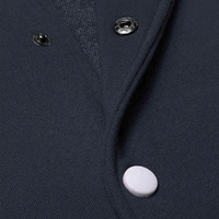 Veste universitaire en cuir rouge marine pour homme, coupe classique, col montant, fermeture à boutons en corne, décontractée, coupe-vent, respirante pour l'hiver