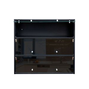 Armadio Portascarpe con Illuminazione LED RGB e Porta in Vetro Nero - Product Image 5