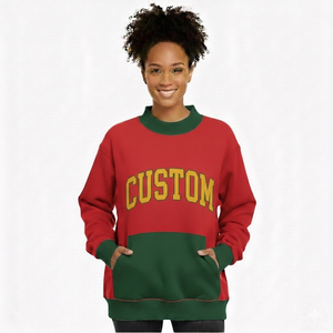 Sweat-shirt à col montant surdimensionné brodé à manches longues pour femme, en molleton tricoté de qualité supérieure, écologique, respirant et à séchage rapide pour l'hiver - Product Image 6