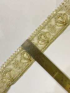 Bordure en dentelle florale brodée de sequins couleur personnalisée 100 % polyester style traditionnel vente en gros pour chaussures et sacs - Product Image 5