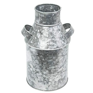 Hot Selling Manufacturer & Exporter of <b>Galvanized</b> Milk Container Classic Indian Stylish Planter Handmade Milk Can - Product Image 3