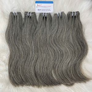 Tissage de cheveux gris super double drawn, 100% cheveux humains vietnamiens, pointes épaisses, fournisseur de premier plan - Product Image 5