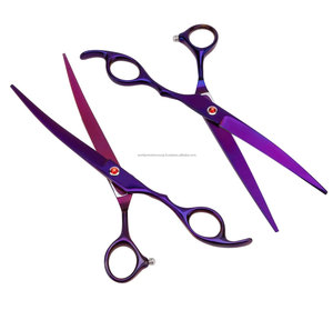 World Precision Surgical Professional Dog Grooming Scissors Set Titanium Coated <b>Long</b> Handle Right-Handed Pet Shears Kit Thinning - Product Image 5