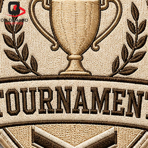 Badges de tournoi personnalisés modernes, broderie détaillée, fil résistant à la décoloration, fabrication OEM de marque privée - Product Image 6