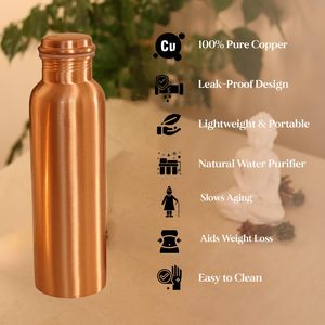 High Quality Copper Water Bottle <b>Designer</b> Copper Bottle Heavy-duty Copper Outdoor Bottle At Best Price <b>By</b> India Supplier - Product Image 3