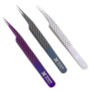 Kounain Pince à épiler droite noire de qualité professionnelle de 14cm, extra-pointue en fibre de nano, pointes fines, volume de cils parfaits - Product Image 6