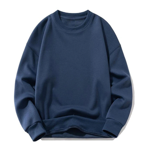 Sweat-shirt épais délavé pour homme, imprimé sérigraphié, en molleton bouclette épais, coupe ample, col ras du cou côtelé, haut à col rond, fabrication OEM pour vêtements masculins - Product Image 3