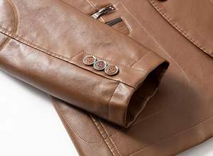 Wholesale Designer Men's Leather Coat High Quality Winter Long Coat In Wholesale Price For Sale - Product Image 5