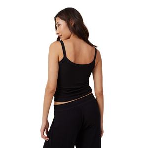 Débardeurs personnalisés pour femmes en tissu jersey respirant et écologique, couleur unie, style streetwear, vente en gros, coton élasthanne - Product Image 3