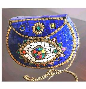 Nuevo bolso mosaico indio hecho a mano, bolso de mano metálico para mujer, cartera tipo clutch para fiestas nocturnas a precio de mayorista. - Product Image 1
