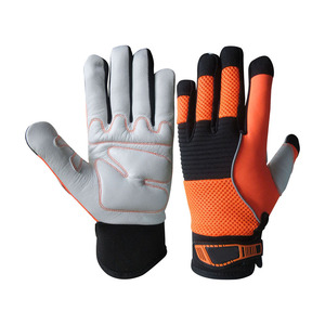 Gants de travail mécaniques anti-vibrations à écran tactile, gants de travail en cuir de qualité supérieure, gants de travail industriels pour la construction, gants de mécanicien - Product Image 4