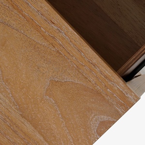 Table de chevet en teck massif, design contemporain mi-siècle, haute qualité avec corde tressée, finition naturelle pour chambre à coucher - Product Image 6