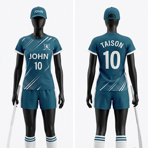 Uniforme de Hockey sobre Césped para Mujer de Poliéster Transpirable de Alta Calidad, Diseño con Paneles Laterales Color Granate, Sublimación, Logotipo Personalizado - Product Image 2