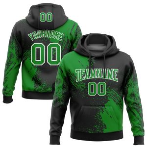 Sweat à capuche personnalisé noir et bleu imprimé effet éclaboussures de peinture pour homme avec nom et numéro, sublimation polyester, tenue d'équipe - Product Image 6