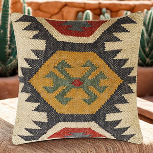 Funda Decorativa para Cojín Cuadrado de Kilim, Hecha a Mano con Lana y Yute, con Terapia de Calor, Estilo Moderno y Sencillo, para Decoración del Hogar - Product Image 3