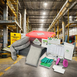 Universal Oil Chemical Spill Kit 45 Liter Clear <b>Box</b> Spill Control Absorbent Pads <b>Socks</b> Pillow for Factory Workshop Labaratory - Product Image 1