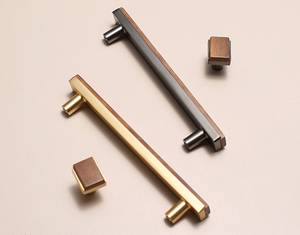 Tirador de Mueble de Lujo de Madera y Latón, Tirador Moderno para Cajón, Herraje de Diseño para Muebles, Tirador de Madera al por Mayor, Artesanía Natural - Product Image 2
