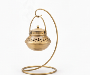 Iron Hanging <b>Incense</b> <b>Burner</b> Gold Metal Arch Stand Censer <b>Cone</b> Ash Catcher Holder Wholesale - Product Image 1