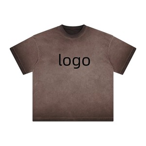 Camiseta Extra Grande para Hombre con Lavado Ácido de Primera Calidad |   Camiseta de Algodón con Cuello Redondo en Degradado Morado, 100% Algodón, Lavado Ácido, al por Mayor - Product Image 1