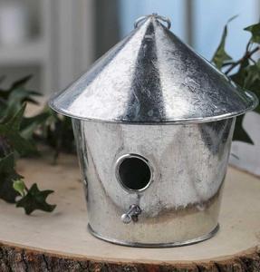 บ้านนกชุบสังกะสีทรงกระท่อมโลหะสำหรับระเบียงสวนสนามหญ้า - Product Image 6