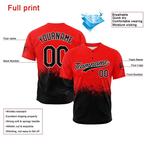 Maillots de baseball sur mesure respirants grande taille - Vente en gros, impression par sublimation 100% polyester avec noms et tailles d'équipe personnalisés - Product Image 2