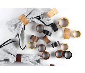 Anillo para Servilletas de Madera Ecológico, Madera de Mango, Madera de Acacia, Decoración para Mesa de Comedor, Decoración para Bodas, Decoración para el Hogar, Anillo para Servilletas al Mejor Precio - Product Image 1