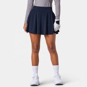 Minifalda Plisada Azul Marino para Mujer con Volantes, Cintura Natural, Estilo Casual de Verano, Tela de Spandex y Poliéster - Product Image 4