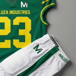 Uniforme de Fútbol Americano Premium Verde y Amarillo, Pantalones Acolchados, Ropa Deportiva de Equipo, Uniforme de Fútbol MALUZA Industries - Product Image 2