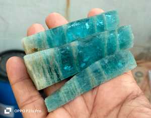 Pure Polished Transparent Sky Blue Karur Aquamarine Crystal Customized Loose <b>Stone</b> Jewelry Design Meditation - Product Image 1