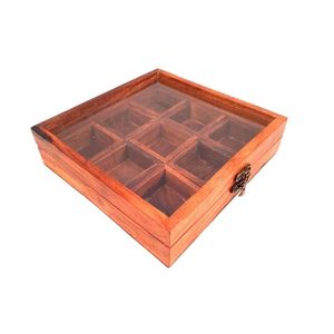 Durable Wooden <b>Spice</b> <b>Box</b> Traditional Masala Dabba Storage Container for Herbs Dry Fruits and Condiments For Wholesale - Product Image 1