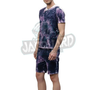 ชุดเสื้อและกางเกงขาสั้นสไตล์โมเดิร์นสำหรับผู้ชาย ชุดเสื้อแขนสั้นสำหรับผู้ชาย ชุดฤดูร้อนเนื้อผ้ามีเท็กซ์เจอร์ - Product Image 4