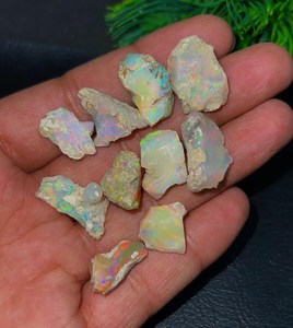 Natural Welo Fire Opal Rough Ethiopian <b>Raw</b> Gemstone Multicolor <b>Crystal</b> For Jewelry Making Loose Bulk Supply - Product Image 2