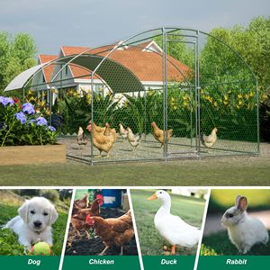 Pollaio Grande in Metallo 3x6m (9.84FT X 19.68FT X 6.56FT) con Copertura Impermeabile Anti-UV - Nuovo e Usato - Gabbie per Animali - Product Image 5