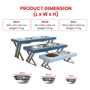 Elegant Slim Leg Elevated Dog Bowls Double Stainless Steel Raised Pet <b>Feeder</b> with Modern Metal Stand PF040 - Product Image 3