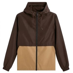 <b>Men's</b> Hooded Windproof <b>Jacket</b> Color Blocking Zipper Closure Casual Autumn Polyester Outerwear - Product Image 2