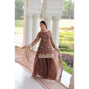 Conjunto Palazzo con Lentejuelas Bordadas para Mujer de Fendy con Dupatta - Product Image 3