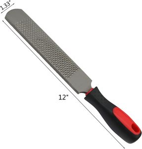 Râpe à sabots double face, lime de fermeur de 12 pouces avec poignée ergonomique en caoutchouc, lime à fer à cheval en acier au carbone pour le soin des sabots de chevaux et de chèvres - Product Image 2