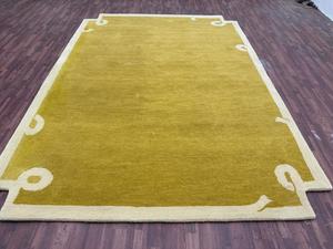 Alfombra de lana amarilla hecha a mano, alfombra de lujo de color sólido estilo Plan Eige, alfombra ecológica para sala de estar y dormitorio infantil. - Product Image 3