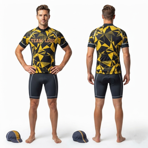 Road Cycling Uniform with Short Sleeve Jersey and High Density <b>Padded</b> Shorts for Long Distance Riding - Product Image 2
